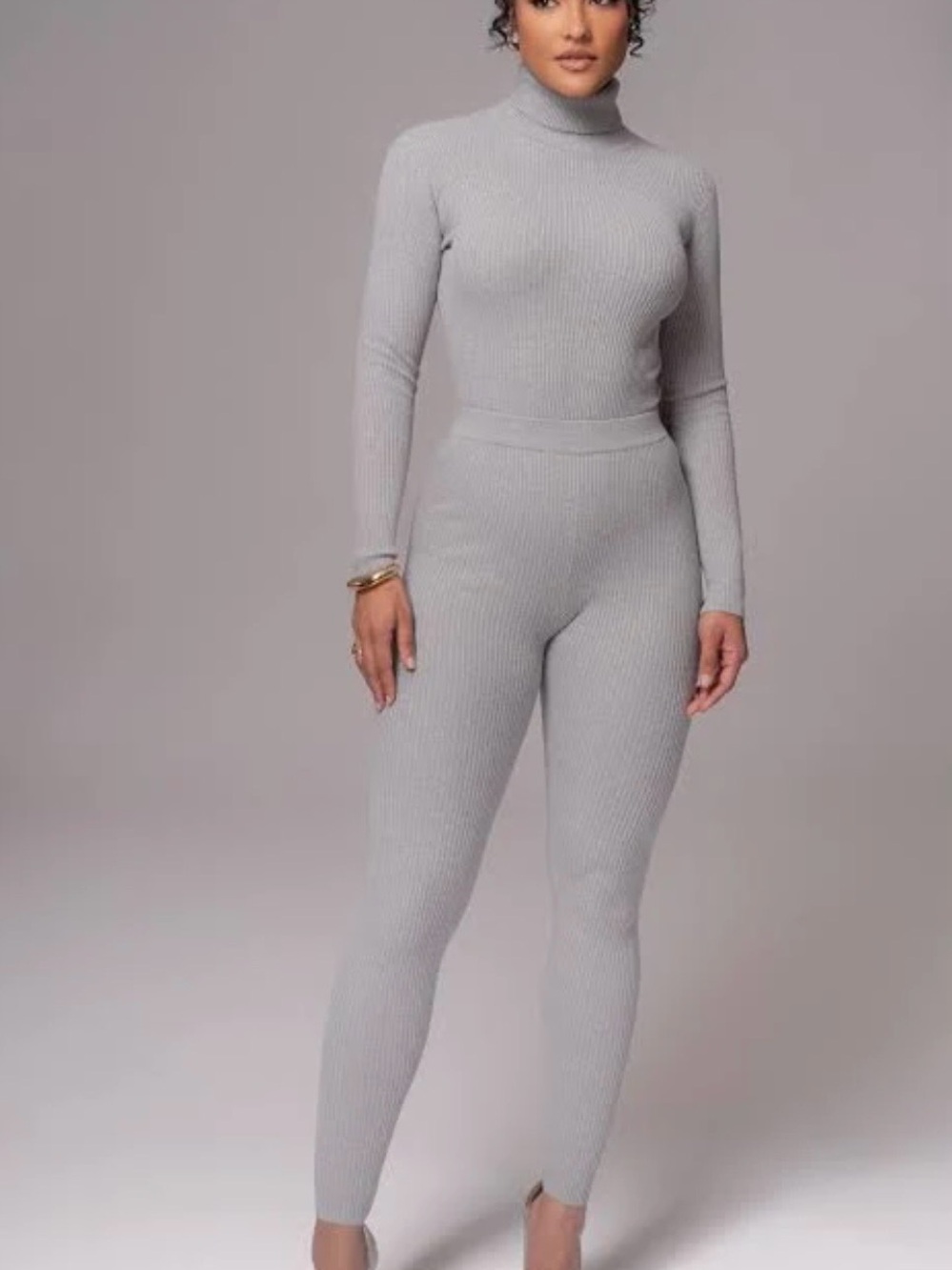JLUXLABEL Basics leggings in a heather gray jersey knit.